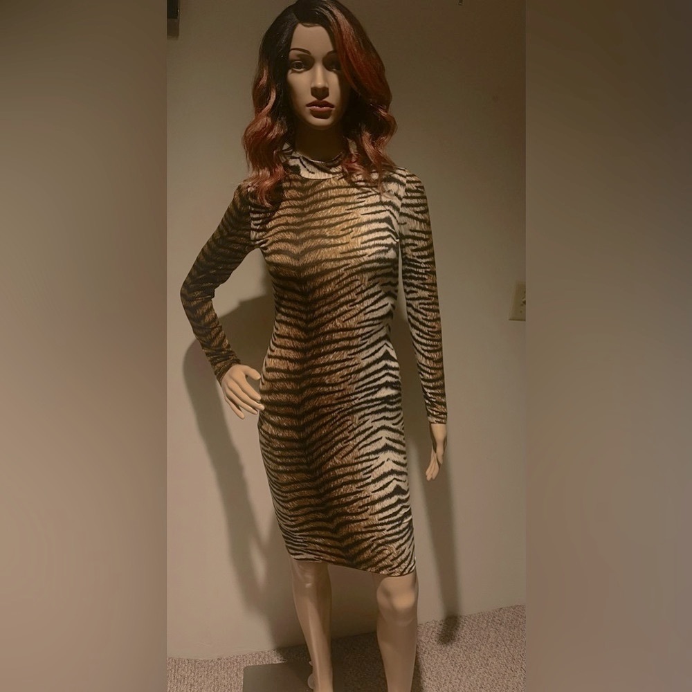 Sexy Leopard Print Bodycon Dress Size Small